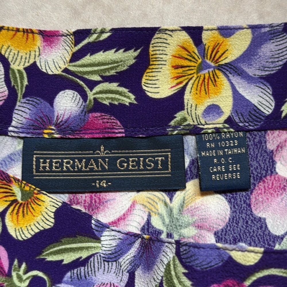 VTG Herman Geist Floral Maxi Skirt NWT Prairie Peasant Boho Cottagecore Women 14 - Picture 6 of 9